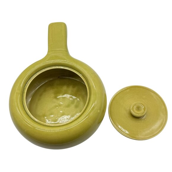 Vintage Russell Wright MCM Avocado Green Ceramic Covered Casserole Dish USA - Picture 5 of 7